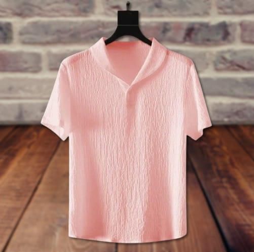 Men's Crinkled Co-Ord Set Peach