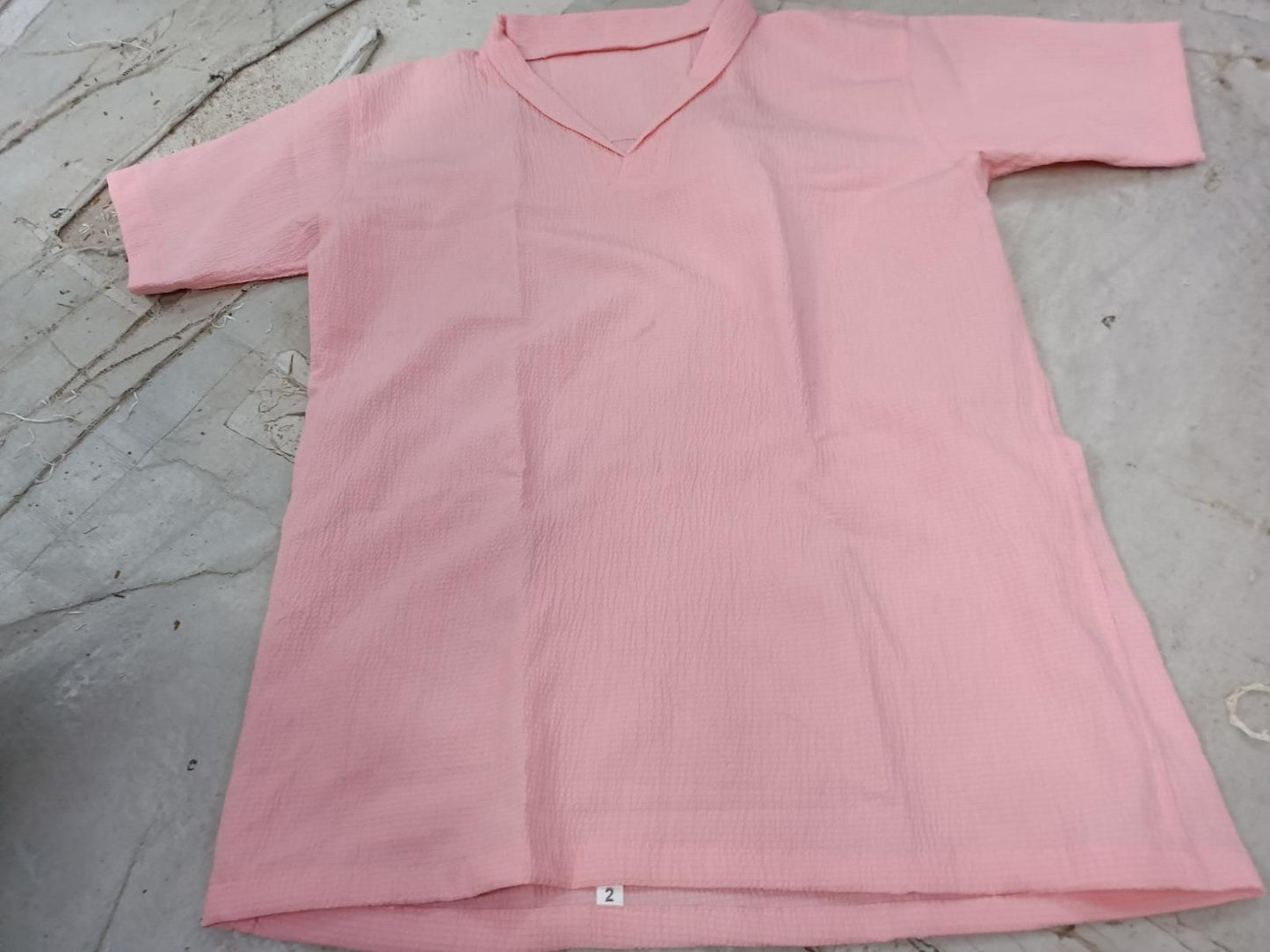 Men's Crinkled Co-Ord Set Peach